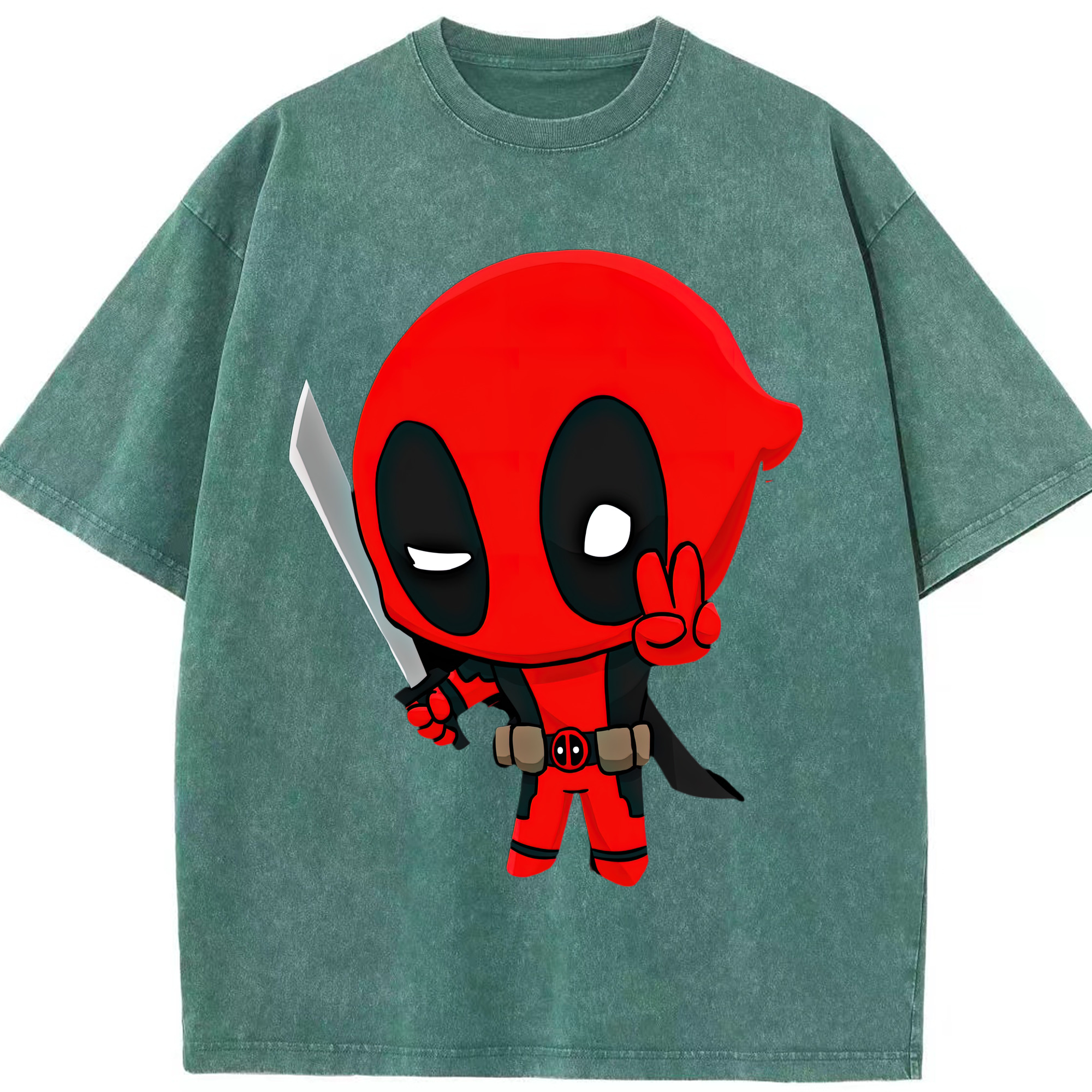 （画像用） Deadpool デッドプール 綿100% ヴィンテージ風 半袖Tシャツ（フロントプリント）
